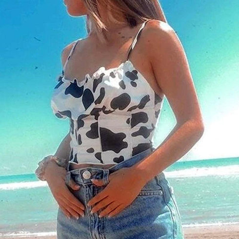 Cow Print Sling Top